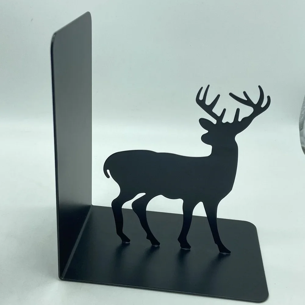 Decorative Buck And Doe Metal Bookends Black Cabincore Man Cave Deer‎